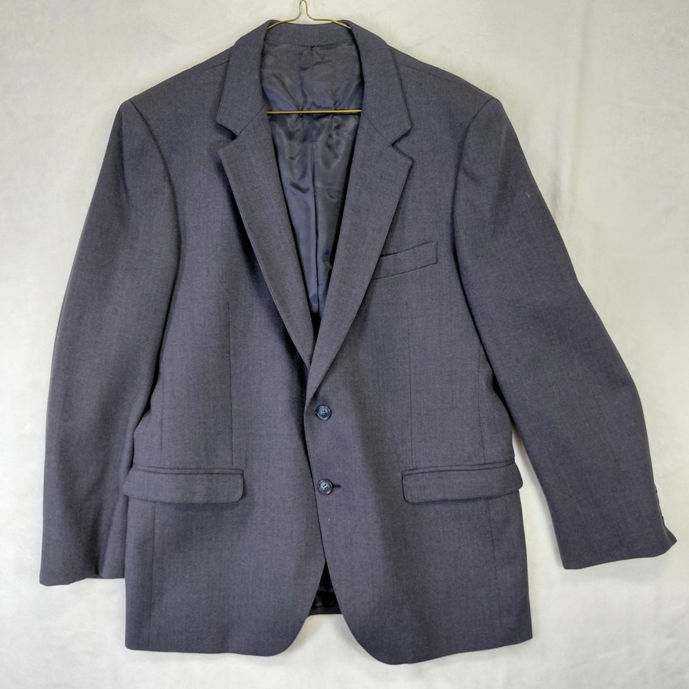 Vintage Made in Italy Pure Wool Blazer Charcoal Gray Mens Sport Coat 40 41